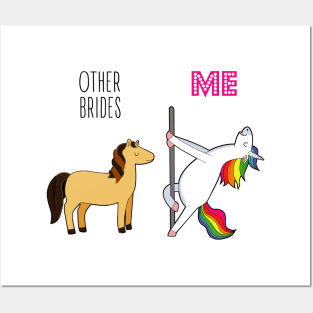 Bride To Be Funny Unicorn Bride Posters and Art